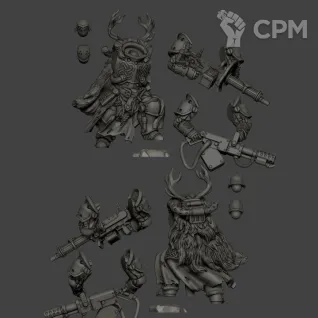 Описание картинки Mechanized Gaelic Warriors v1 от PocketSized Prints по цене 600руб | Свободный Рынок Миниатюр - СРМ