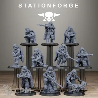 Описание картинки GrimGuard Jungle Fighter Snipers от PocketSized Prints по цене 1 500руб | Свободный Рынок Миниатюр - СРМ