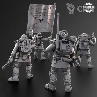Описание картинки Command Squad. Dysorius Troops. Imperial Guard. от Manufactorum76 по цене 600руб | Свободный Рынок Миниатюр - СРМ