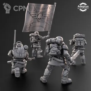 Описание картинки Command Squad. Khaleeth Regiment. Imperial Guard. от Manufactorum76 по цене 600руб | Свободный Рынок Миниатюр - СРМ