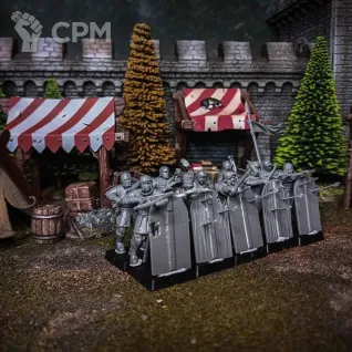 Описание картинки Pavise Heavy Crossbowmen от PocketSized Prints по цене 1 600руб | Свободный Рынок Миниатюр - СРМ