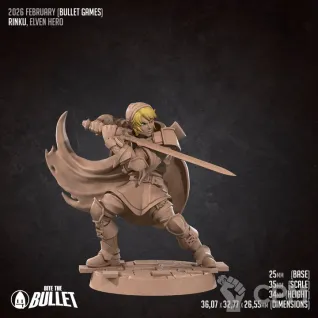 Описание картинки Rinku, Elven Hero от PocketSized Prints по цене 200руб | Свободный Рынок Миниатюр - СРМ