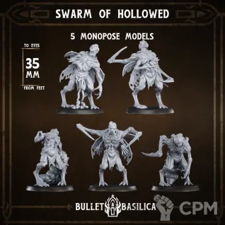 Описание картинки Swarm of Hollowed Squad (x5) от PocketSized Prints по цене 750руб | Свободный Рынок Миниатюр - СРМ