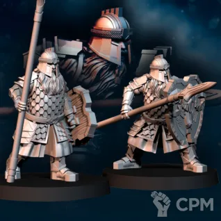 Описание картинки Iron Hills Dwarves with Spears от Мастерская террейна по цене 220руб | Свободный Рынок Миниатюр - СРМ