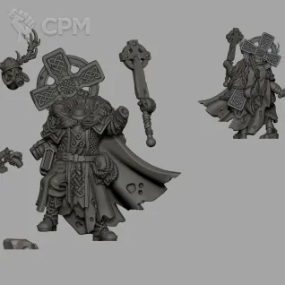 Описание картинки Gaelic Battle Cleric от PocketSized Prints по цене 250руб | Свободный Рынок Миниатюр - СРМ