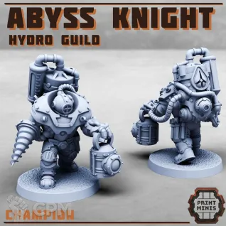 Описание картинки Abyss Knight - Hydro Guild от PocketSized Prints по цене 250руб | Свободный Рынок Миниатюр - СРМ