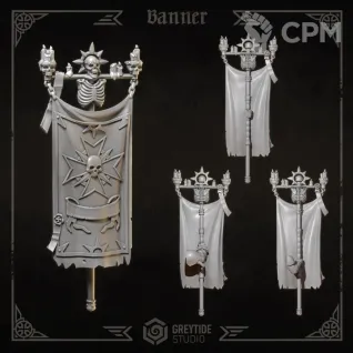Описание картинки Black Templars - Banner от Мастерская террейна по цене 280руб | Свободный Рынок Миниатюр - СРМ