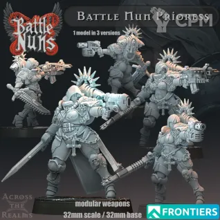 Описание картинки Battle Nun Prioress от PocketSized Prints по цене 250руб | Свободный Рынок Миниатюр - СРМ