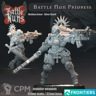 Описание картинки Battle Nun Prioress от PocketSized Prints по цене 250руб | Свободный Рынок Миниатюр - СРМ