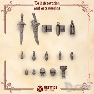 Описание картинки Blood Angels - Belt decoration and accessories от Мастерская террейна по цене 100руб | Свободный Рынок Миниатюр - СРМ