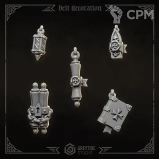 Описание картинки Black Templars - Belt decoration от Мастерская террейна по цене 100руб | Свободный Рынок Миниатюр - СРМ