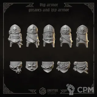 Описание картинки Black Templars - Big amor greaves and hip armor от Мастерская террейна по цене 100руб | Свободный Рынок Миниатюр - СРМ