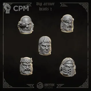 Описание картинки Black Templars - Big armor heads 2 от Мастерская террейна по цене 150руб | Свободный Рынок Миниатюр - СРМ