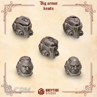 Описание картинки Blood Angels - Big armor heads от Мастерская террейна по цене 150руб | Свободный Рынок Миниатюр - СРМ