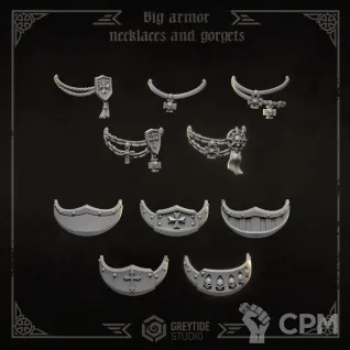 Описание картинки Black Templars - Big armor necklaces and gorgets от Мастерская террейна по цене 100руб | Свободный Рынок Миниатюр - СРМ