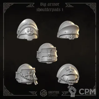 Описание картинки Black Templars - Big armor shoulderpads 1 от Мастерская террейна по цене 150руб | Свободный Рынок Миниатюр - СРМ