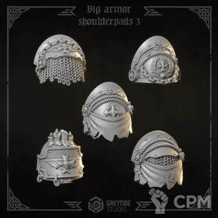 Описание картинки Black Templars - Big armor shoulderpads 3 от Мастерская террейна по цене 150руб | Свободный Рынок Миниатюр - СРМ