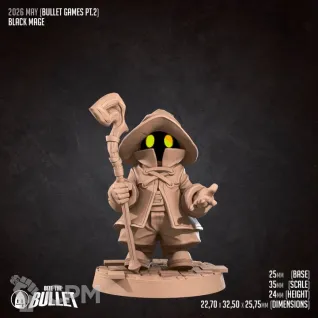 Описание картинки Black Mage от PocketSized Prints по цене 175руб | Свободный Рынок Миниатюр - СРМ