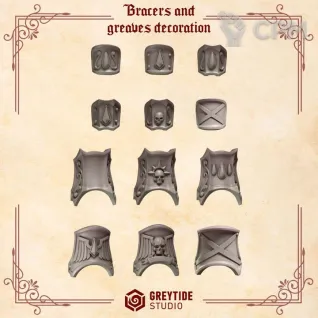 Описание картинки Blood Angels - Bracers and greaves decoration от Мастерская террейна по цене 100руб | Свободный Рынок Миниатюр - СРМ