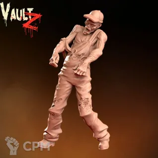 Описание картинки Farmer Zombie 1 от PocketSized Prints по цене 175руб | Свободный Рынок Миниатюр - СРМ