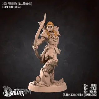 Описание картинки Flame-Hair Ranger от PocketSized Prints по цене 200руб | Свободный Рынок Миниатюр - СРМ