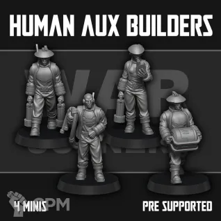 Описание картинки Human Auxiliary Builders от Manufactorum76 по цене 640руб | Свободный Рынок Миниатюр - СРМ