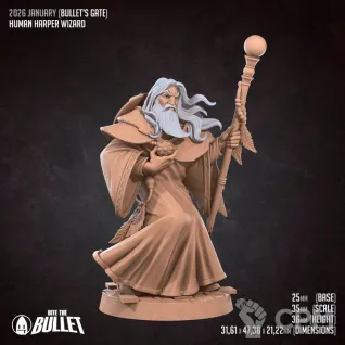 Описание картинки Human Harper Wizard от PocketSized Prints по цене 200руб | Свободный Рынок Миниатюр - СРМ