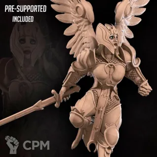 Описание картинки Aasimar Paladin от PocketSized Prints по цене 250руб | Свободный Рынок Миниатюр - СРМ