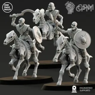 Описание картинки Tomb Kings Skeleton Horsemen от Knight of Light по цене 1 100руб | Свободный Рынок Миниатюр - СРМ