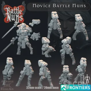 Описание картинки Battle Nun Novices от PocketSized Prints по цене 1 500руб | Свободный Рынок Миниатюр - СРМ