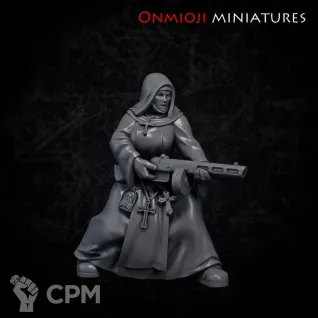 Описание картинки Nun with gun от PocketSized Prints по цене 175руб | Свободный Рынок Миниатюр - СРМ