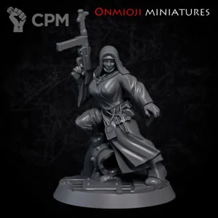Описание картинки Nun with gun от PocketSized Prints по цене 175руб | Свободный Рынок Миниатюр - СРМ