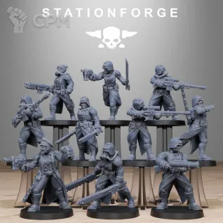 Описание картинки GrimGuard Steel Sisters от PocketSized Prints по цене 1 500руб | Свободный Рынок Миниатюр - СРМ