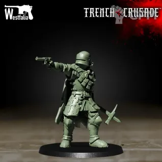 Описание картинки Red Brigade Lieutenant (Closed Visor) от PocketSized Prints по цене 160руб | Свободный Рынок Миниатюр - СРМ