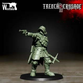 Описание картинки Red Brigade Lieutenant (open Visor) от PocketSized Prints по цене 160руб | Свободный Рынок Миниатюр - СРМ