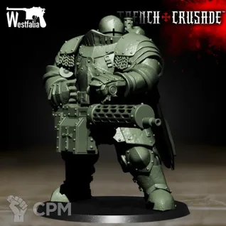 Описание картинки Red Brigade Heavy Mechanized Infantry with MG от PocketSized Prints по цене 450руб | Свободный Рынок Миниатюр - СРМ