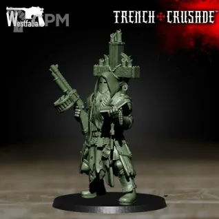 Описание картинки Red Brigade Trench Cleric от PocketSized Prints по цене 175руб | Свободный Рынок Миниатюр - СРМ