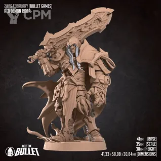 Описание картинки Red Demon Rider от PocketSized Prints по цене 250руб | Свободный Рынок Миниатюр - СРМ