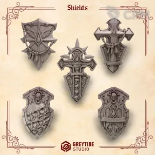 Описание картинки Blood Angels - Shields от Мастерская террейна по цене 200руб | Свободный Рынок Миниатюр - СРМ
