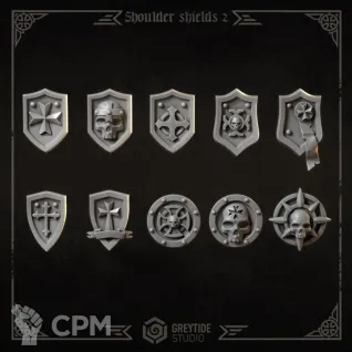 Описание картинки Black Templars - Shoulder shields 2 от Мастерская террейна по цене 100руб | Свободный Рынок Миниатюр - СРМ