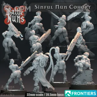 Описание картинки Sinful Nun Cohort (+NSFW) от PocketSized Prints по цене 1 400руб | Свободный Рынок Миниатюр - СРМ