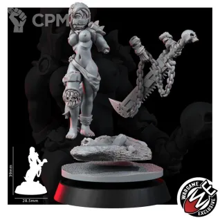 Описание картинки SISTER REPENTIUM WITH CHAINSAW-SWORD от PocketSized Prints по цене 200руб | Свободный Рынок Миниатюр - СРМ