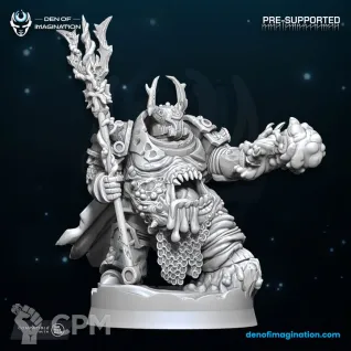 Описание картинки Sorcerer in Annihilator Armor от PocketSized Prints по цене 500руб | Свободный Рынок Миниатюр - СРМ