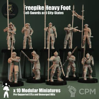 Описание картинки Freepike Heavy Foot от PocketSized Prints по цене 1 600руб | Свободный Рынок Миниатюр - СРМ