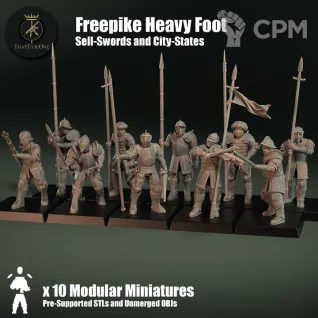 Описание картинки Freepike Heavy Foot от PocketSized Prints по цене 1 600руб | Свободный Рынок Миниатюр - СРМ