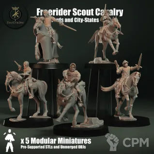 Описание картинки Freerider Scout Cavalry от PocketSized Prints по цене 1 500руб | Свободный Рынок Миниатюр - СРМ