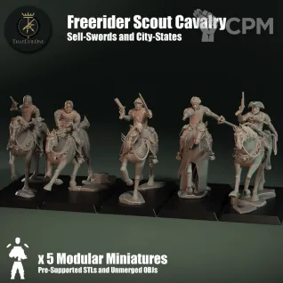 Описание картинки Freerider Scout Cavalry от PocketSized Prints по цене 1 500руб | Свободный Рынок Миниатюр - СРМ