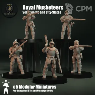 Описание картинки Royal Musketeers от PocketSized Prints по цене 800руб | Свободный Рынок Миниатюр - СРМ