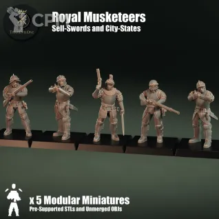 Описание картинки Royal Musketeers от PocketSized Prints по цене 800руб | Свободный Рынок Миниатюр - СРМ