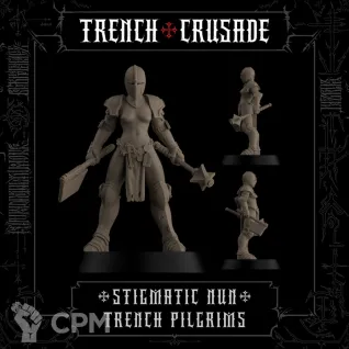 Описание картинки Stigmatic nun (Axe, Mace) - Trench Pilgrims от HoujouSatoko по цене 85руб | Свободный Рынок Миниатюр - СРМ